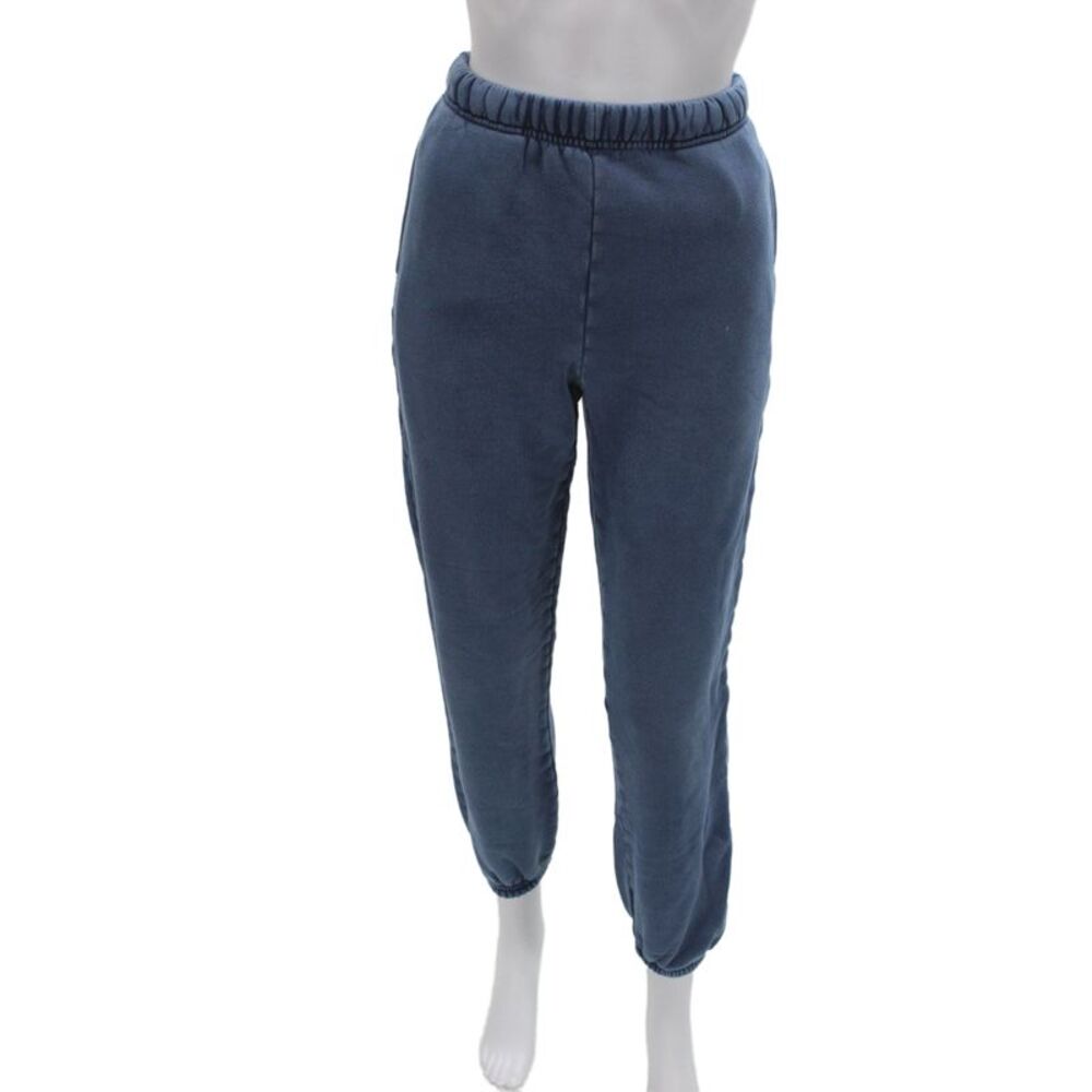 Les Tien Unisex Jogger Sweatpants Blue 100% Cotton Solid Size 2XS